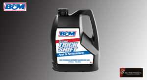 A container of B&M Trick Shift fluid for automotive use.