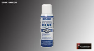 A can of Dykem Blue Layout Fluid against a gray background.