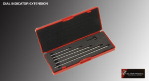 A red case containing precision metal tools with black handles.