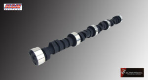 A detailed camshaft component used in engines.