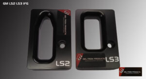 Two black LS2 motorcycle helmet visor covers with red and white branding.