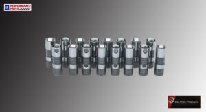 A row of identical cylindrical metal components lined up.