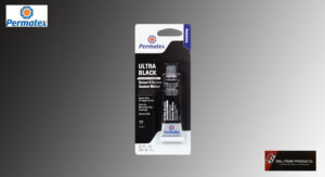 Permatex Ultra Black RTV Silicone Gasket Maker in a black cartridge.