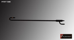 A thin, straight black rod against a gray gradient background.