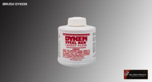 Bottle of Dykem Steel Red Layout Fluid for metal marking.