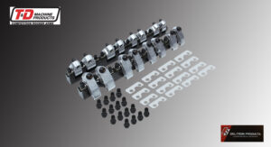 A set of chrome-finished hardware components with screws and mounting brackets.